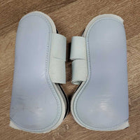 Open Front & Hind Boots, velcro *gc, clean, stains, mnr hair, threads, scrapes, pillyl edges
