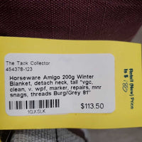 200g Winter Blanket, detach neck, tail *vgc, clean, v. wpf, marker, repairs, mnr snags, threads
