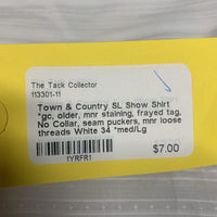 SL Show Shirt *gc, older, mnr staining, frayed tag, No Collar, seam puckers, mnr loose threads
