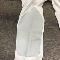 EuroSeat Breeches, Leather Knees *gc, mnr stains, seam puckers, loose threads, v.mnr frayed edge
