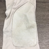 EuroSeat Breeches, Leather Knees *gc, seam puckers, mnr stains, dingy. pulled seat seams

