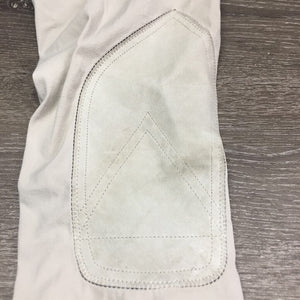EuroSeat Breeches, Leather Knees *gc, seam puckers, mnr stains, dingy. pulled seat seams
