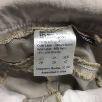 EuroSeat Breeches, Leather Knees *gc, seam puckers, mnr stains, dingy. pulled seat seams
