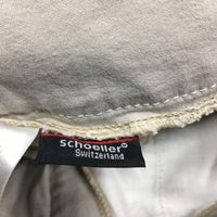 EuroSeat Breeches, Leather Knees *gc, seam puckers, mnr stains, dingy. pulled seat seams