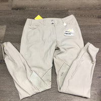 EuroSeat Breeches, Leather Knees *gc, seam puckers, mnr stains, dingy. pulled seat seams
