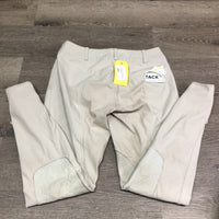 EuroSeat Breeches, Leather Knees *gc, seam puckers, mnr stains, dingy. pulled seat seams
