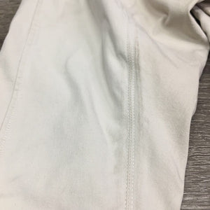 EuroSeat Breeches, Leather Knees *gc, seam puckers, mnr stains, dingy. pulled seat seams