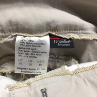 EuroSeat Breeches, Leather Knees *gc, seam puckers, mnr stains, dingy. pulled seat seams