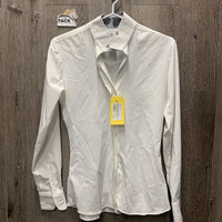 LS Show Shirt, attached snap collar *vgc/xc, mnr seam puckers