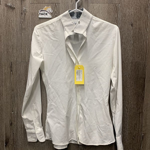 LS Show Shirt, attached snap collar *vgc/xc, mnr seam puckers