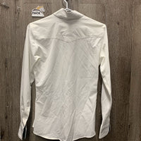 LS Show Shirt, attached snap collar *vgc/xc, mnr seam puckers
