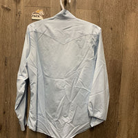 LS Show Shirt, 2x Button Collars *gc/fair, discolored line, older, seam puckers, crinkled collar, mnr snags