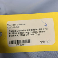 LS Show Shirt, 1x Button Collar *vgc, older, seam puckers
