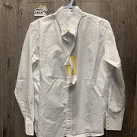 LS Show Shirt, 1x Velcro Collar *gc, older, seam puckers
