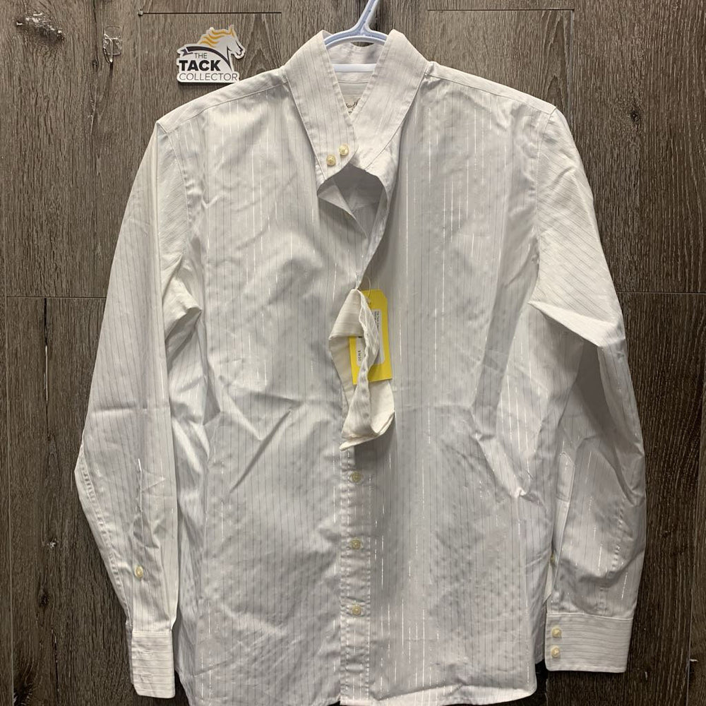 LS Show Shirt, 1x Velcro Collar *gc, older, seam puckers