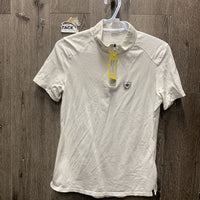SS Polo Shirt, 1/3 Zip Up *gc/fair, v.rubbed & pilly, mnr stain

