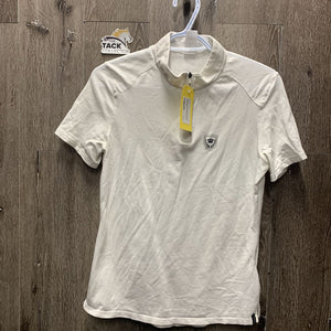 SS Polo Shirt, 1/3 Zip Up *gc/fair, v.rubbed & pilly, mnr stain