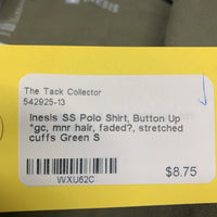 SS Polo Shirt, Button Up *gc, mnr hair, faded?, stretched cuffs
