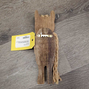 Wood Wall Mount Horse Art, string forelock & tail *xc