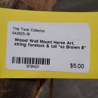 Wood Wall Mount Horse Art, string forelock & tail *xc
