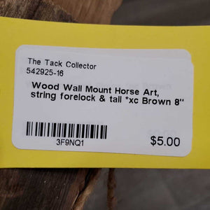 Wood Wall Mount Horse Art, string forelock & tail *xc