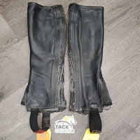 Pr Leather Half Chaps *fair, peeled, rips, v.rubbed, threads