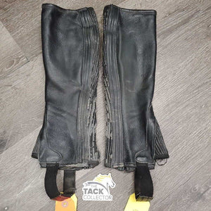 Pr Leather Half Chaps *fair, peeled, rips, v.rubbed, threads