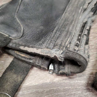 Pr Leather Half Chaps *fair, peeled, rips, v.rubbed, threads