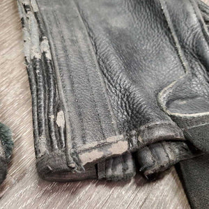 Pr Leather Half Chaps *fair, peeled, rips, v.rubbed, threads