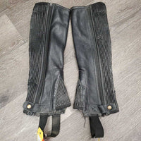 Pr Leather Half Chaps *fair, peeled, rips, v.rubbed, threads