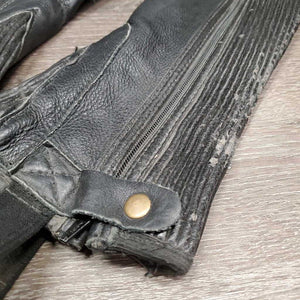Pr Leather Half Chaps *fair, peeled, rips, v.rubbed, threads