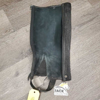 Pr Leather Half Chaps *fair, peeled, rips, v.rubbed, threads