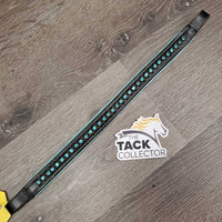 Padded Leather Bling Browband *vgc, clean, stains, rubs, edge scrapes