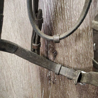 Rsd Padded Monocrown Soft Leather Bridle *gc/fair, older, NO Flash, v.rubbed & faded, v.tight keeper, loose hook, dirty
