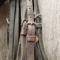 Rsd Padded Monocrown Soft Leather Bridle *gc/fair, older, NO Flash, v.rubbed & faded, v.tight keeper, loose hook, dirty
