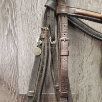 Rsd Padded Monocrown Soft Leather Bridle *gc/fair, older, NO Flash, v.rubbed & faded, v.tight keeper, loose hook, dirty
