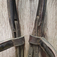 Rsd Padded Monocrown Soft Leather Bridle *gc/fair, older, NO Flash, v.rubbed & faded, v.tight keeper, loose hook, dirty
