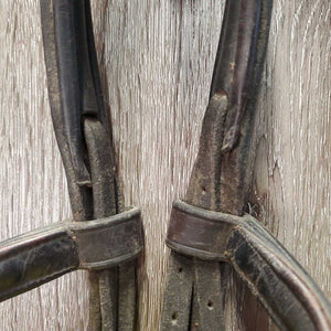 Rsd Padded Monocrown Soft Leather Bridle *gc/fair, older, NO Flash, v.rubbed & faded, v.tight keeper, loose hook, dirty