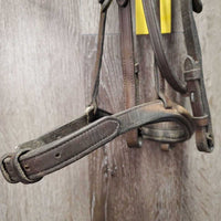 Rsd Padded Monocrown Soft Leather Bridle *gc/fair, older, NO Flash, v.rubbed & faded, v.tight keeper, loose hook, dirty