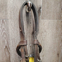 Rsd Padded Monocrown Soft Leather Bridle *gc/fair, older, NO Flash, v.rubbed & faded, v.tight keeper, loose hook, dirty
