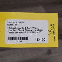 2 Soft Wide Leather Cheek Pieces *xc, clean, v.mnr creases & rubs