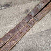 Pr Thick Nylon Lined Stirrup Leathers *gc/fair, older, rubs, faded, scraped edges, threads, UNSTITCHED
