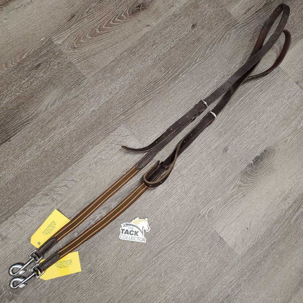 Leather Elastic Side Reins *gc, dry, scraped edges, stiff, bent ends, stains, rubs