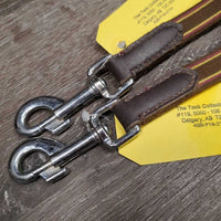 Leather Elastic Side Reins *gc, dry, scraped edges, stiff, bent ends, stains, rubs
