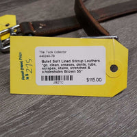 Soft Lined Stirrup Leathers *gc, clean, creases, dents, rubs, scrapes, stains, stretched & x.holesholes
