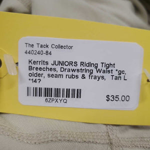 JUNIORS Riding Tight Breeches, Drawstring Waist *gc, older, seam rubs & frays