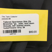 Side Zip Breeches *gc, older, seat seam threads, mnr stained seams, faded?stains
