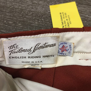 Vintage High Waist Side Zip Breeches,Leather Knees *vgc, mnr undone stitching, rubs, snags, pills & stains