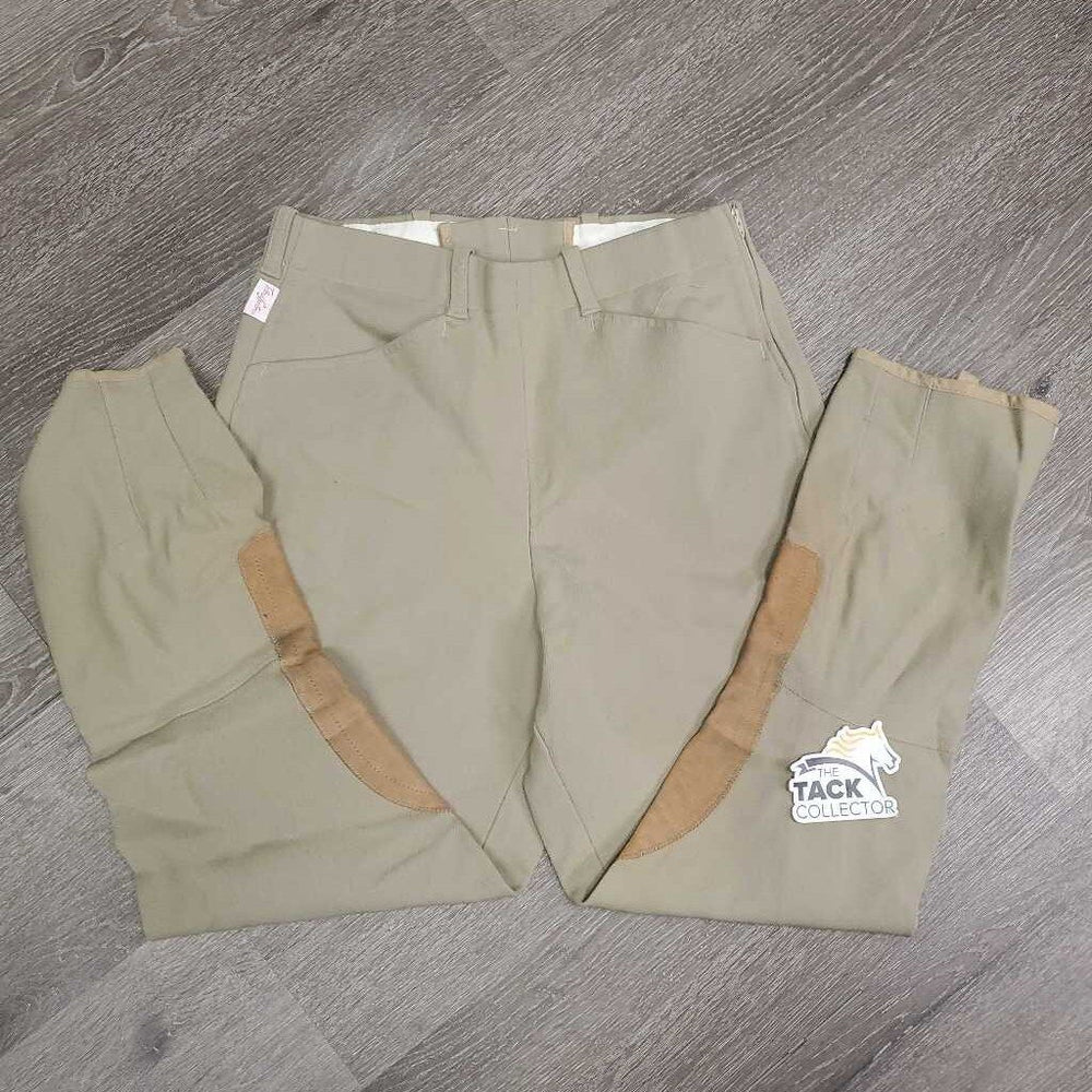 High Waist Hvy Side Zip Breeches *gc, older, mnr unstitched seams, snags, puckers & stains, older, pills, hairy velcro