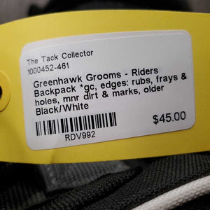 Grooms - Riders Backpack *gc, edges: rubs, frays & holes, mnr dirt & marks, older